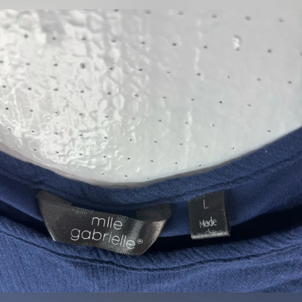 Ellie Gabrielle L Crocheted Lace Accent Cold Shoulder Mini Dress Blue Size L - Image 6