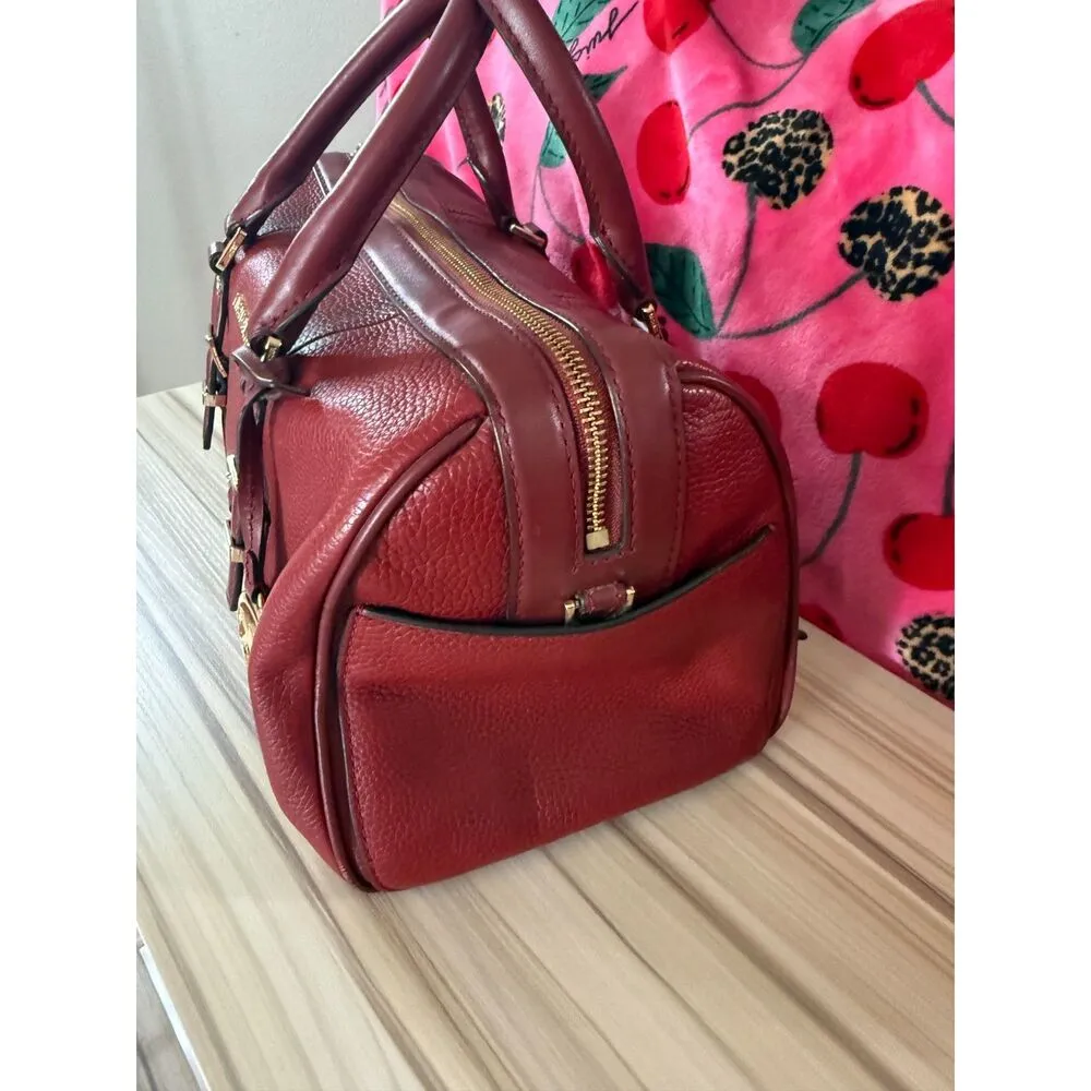 Michael Kors Bedford Legacy Medium Pebbled Leather Shoulder Bag Brandy Red Gold - Image 5