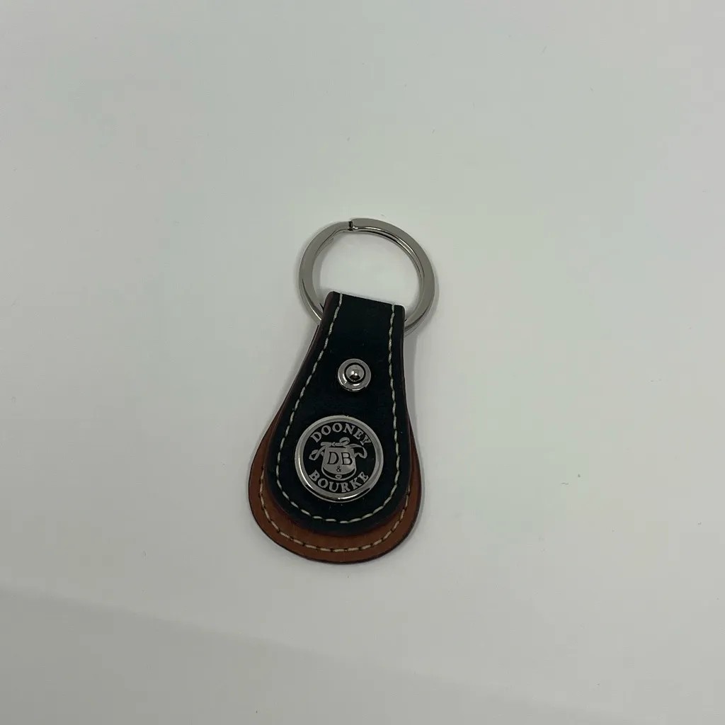 Dooney & Bourke Leather & Suede Keychain Fob - Black and Brown - Image 4