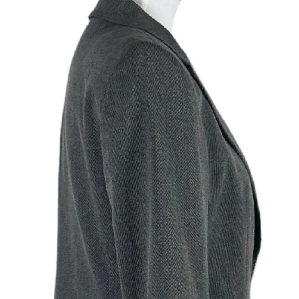Benetton Blazer One Button Notch Lapel Classic Charcoal Gray Women’s Size 12 - Image 7