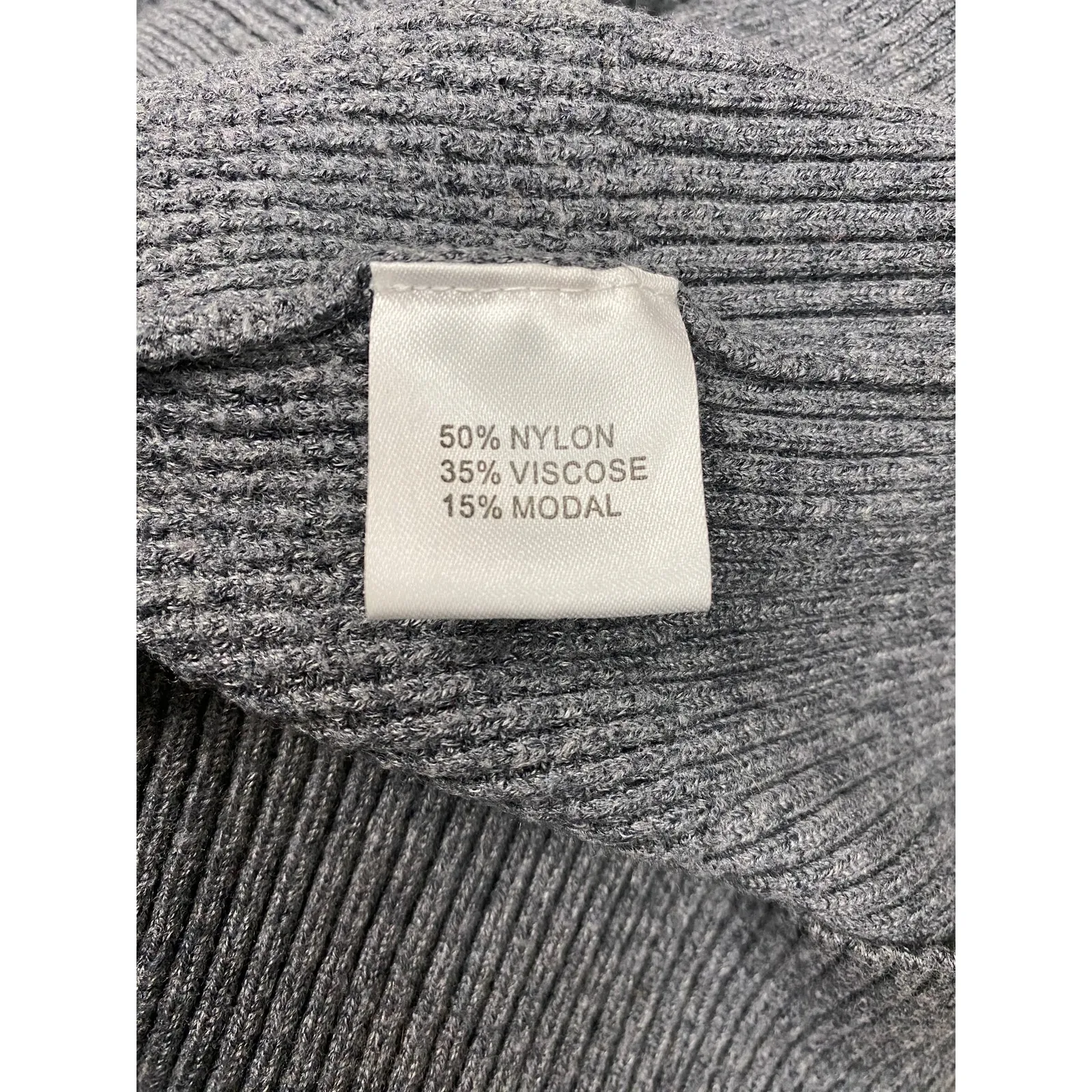 PattyBoutik Mock Neck Raglan Sweater In Gray And Ivory Size S Business Preppy‎ - Image 7