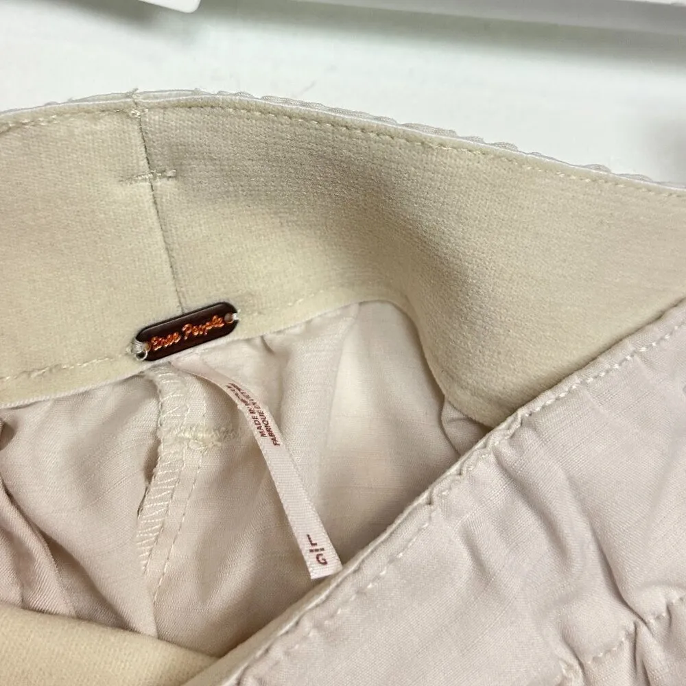 FREE PEOPLE Nothin' to Say Elastic Waist Pants in Champagne Dream Size Large - Image 7