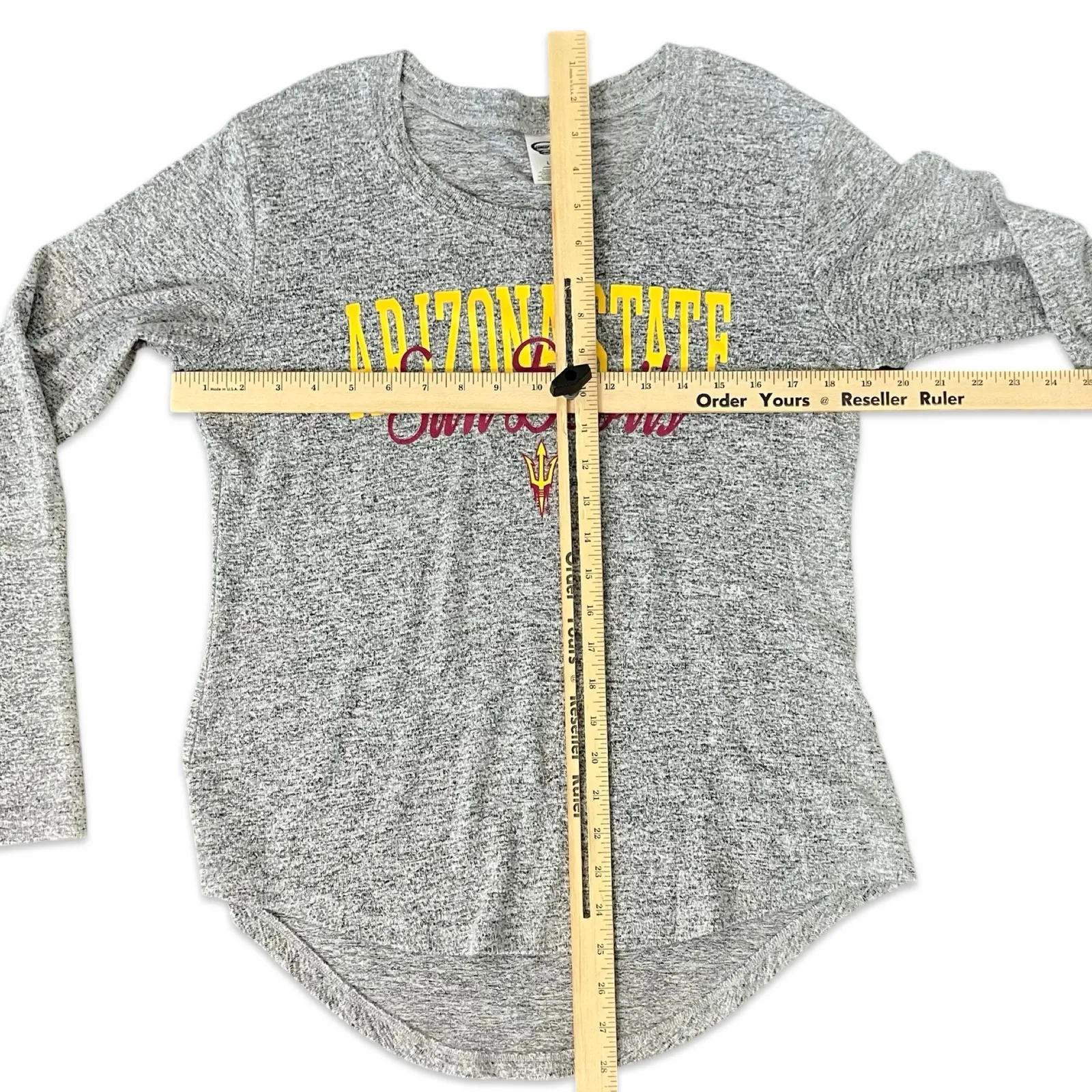 Arizona State University Sun Devils Long Sleeve Tee Light Jersey Sweater size L Gray Size L - Image 6