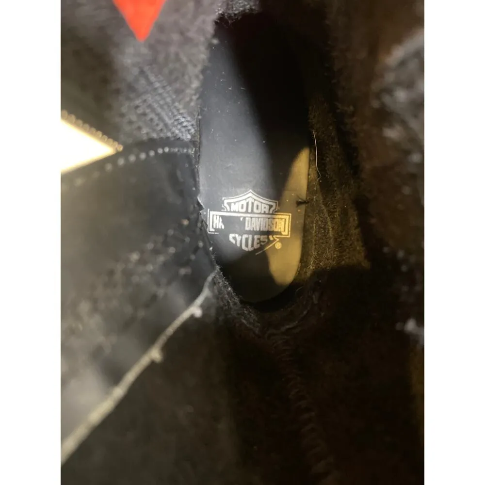 Harley Scarlet Black Mid-Calf Leather Harness Zip Boot EUC Sz 6.5 Square Heel - Image 10