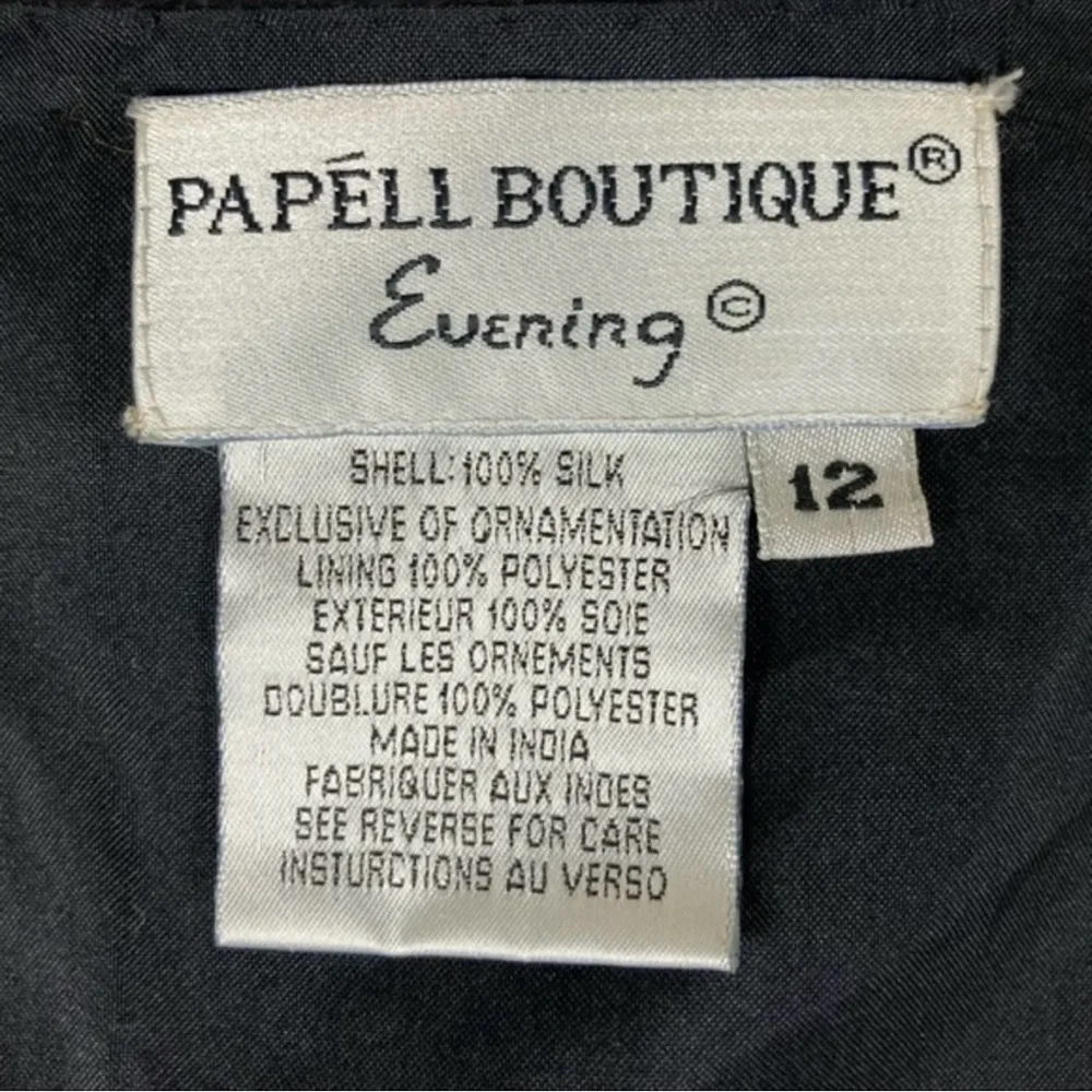 PAPELL BOUTIQUE Vintage Sequin and Beaded Blazer Size 12 Black - Image 11