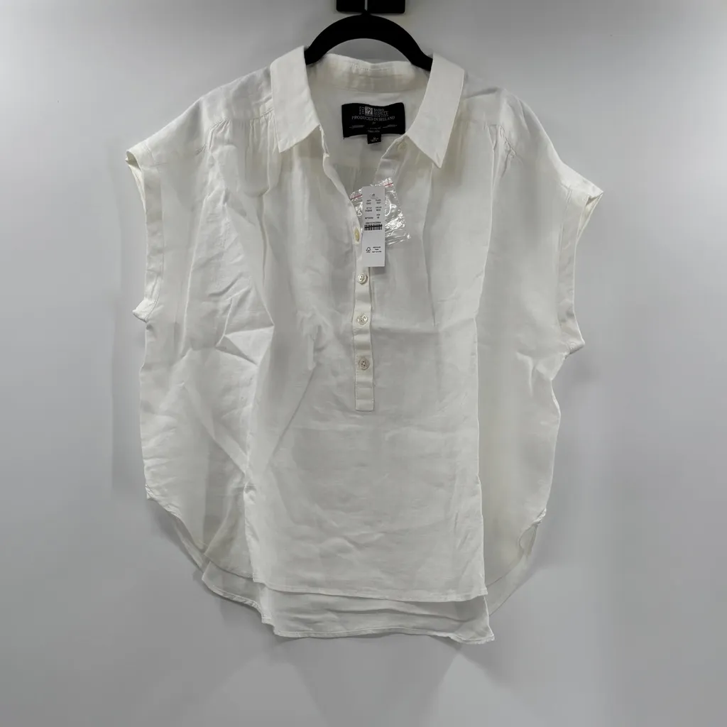 J Crew New Capitaine shirt in Baird McNutt Irish linen Medium White - Image 6
