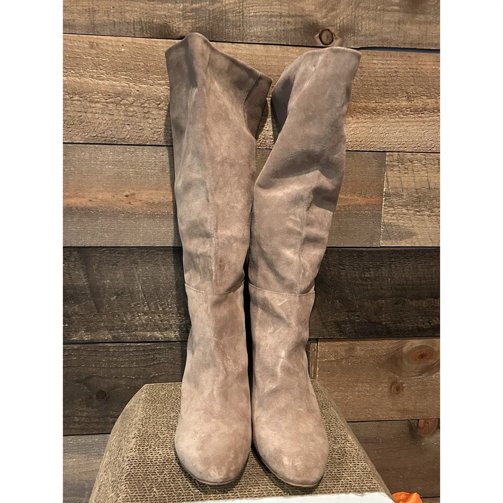 Chinese‎ laundry krafty Tan suede block heel Boots Size 10 Made In Brazil - Image 3