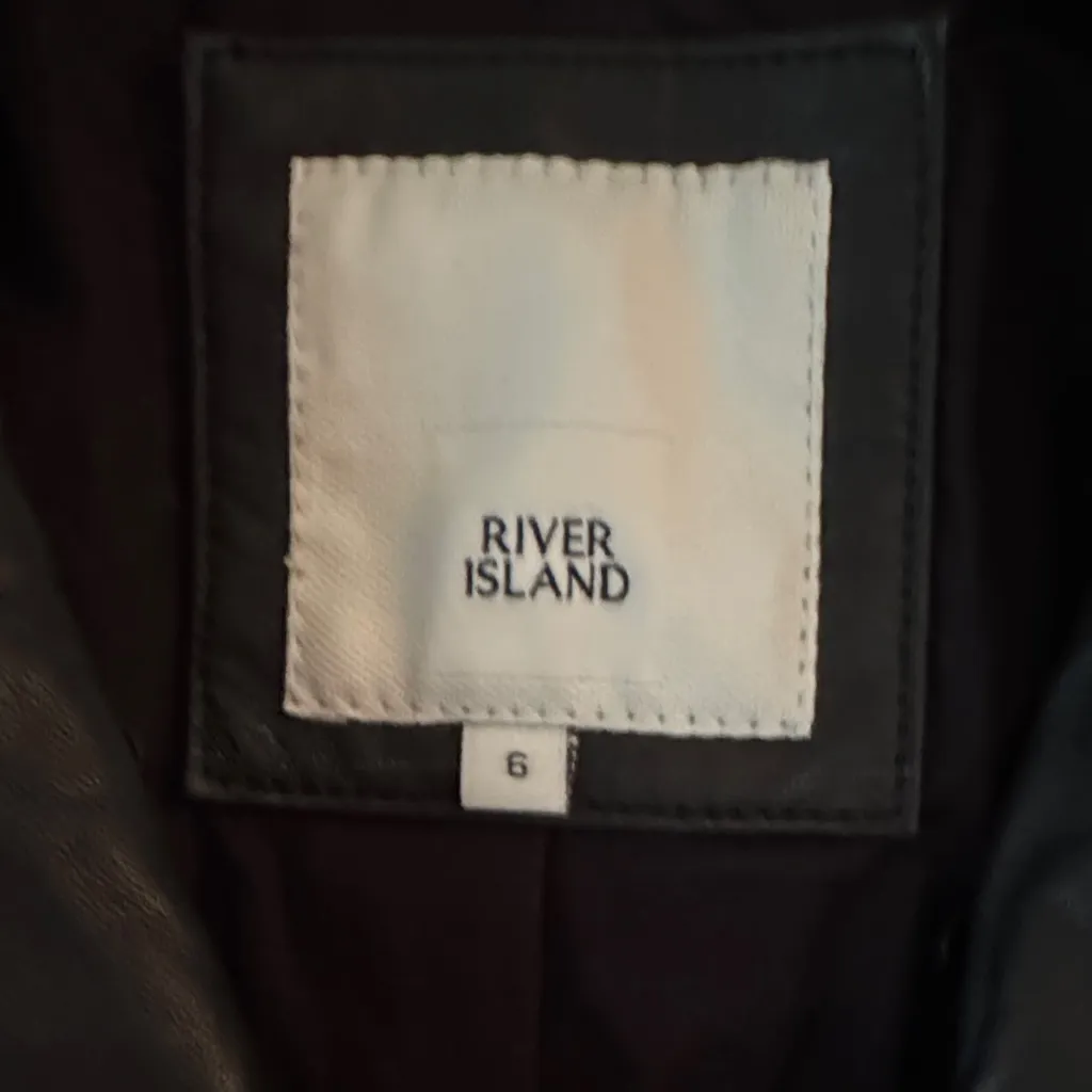 River Island Black Leather Jacket - Image 3