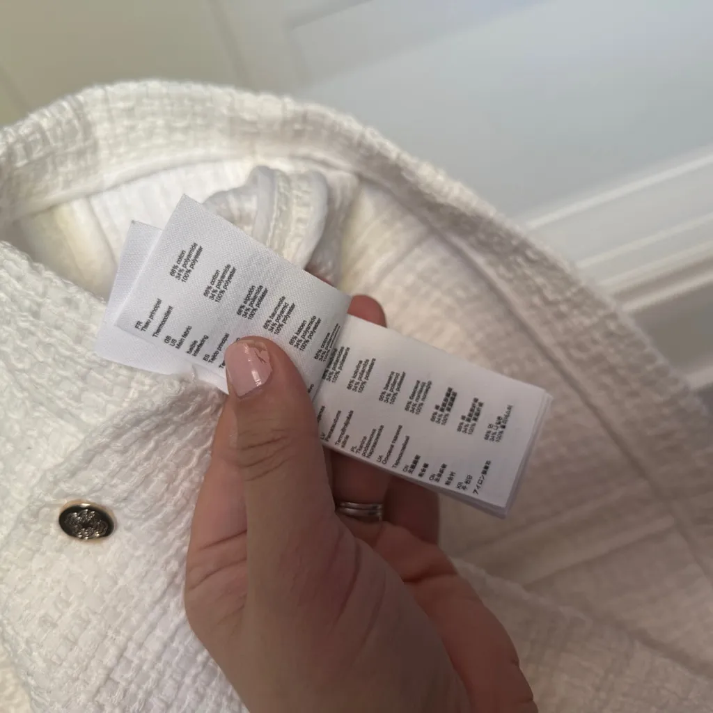 Maje Tweed Cropped Button Up Short sleeve Top Ecru White - Image 8