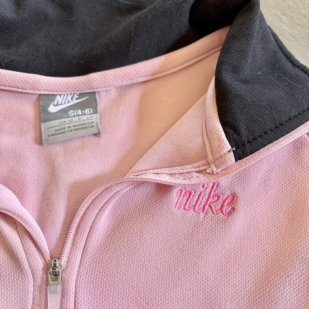 Nike Pink Quarter Zip Womens Small Y2K Grey Tag VTG Nike Lightweight Jacket - Image 4