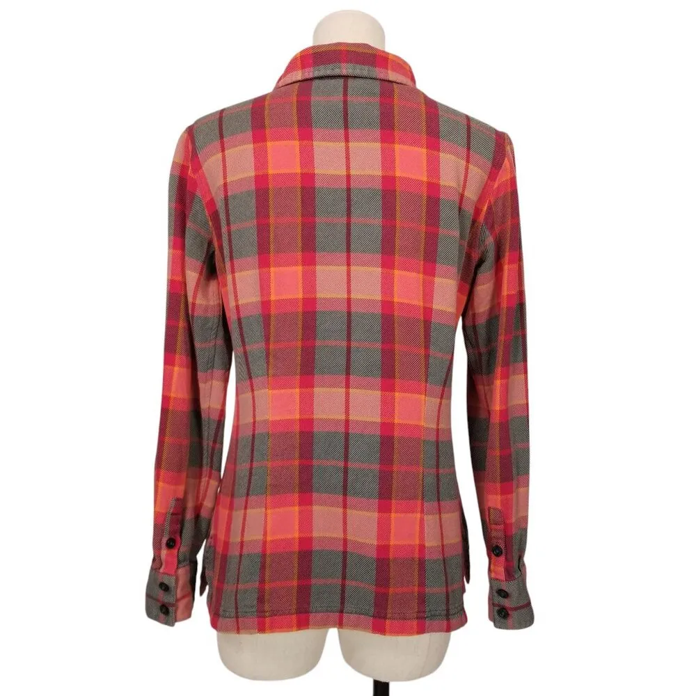 Patagonia Women's Long-Sleeved Fjord Flannel Shirt Red Gray Plaid Sz 4 - Image 4
