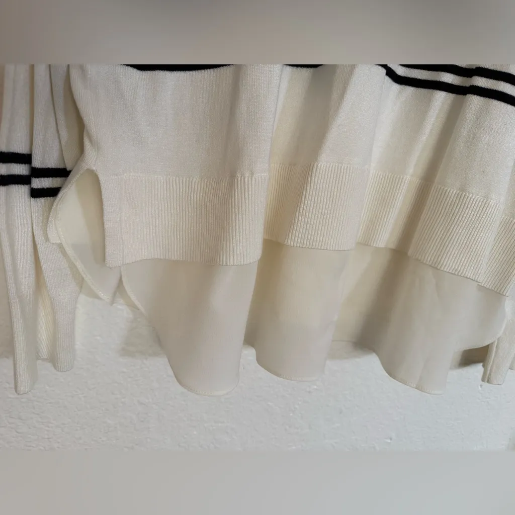 Hilary Radley Women's 2-Fer Sweater, Off-White & Black Stripe, Size XXL - Image 14