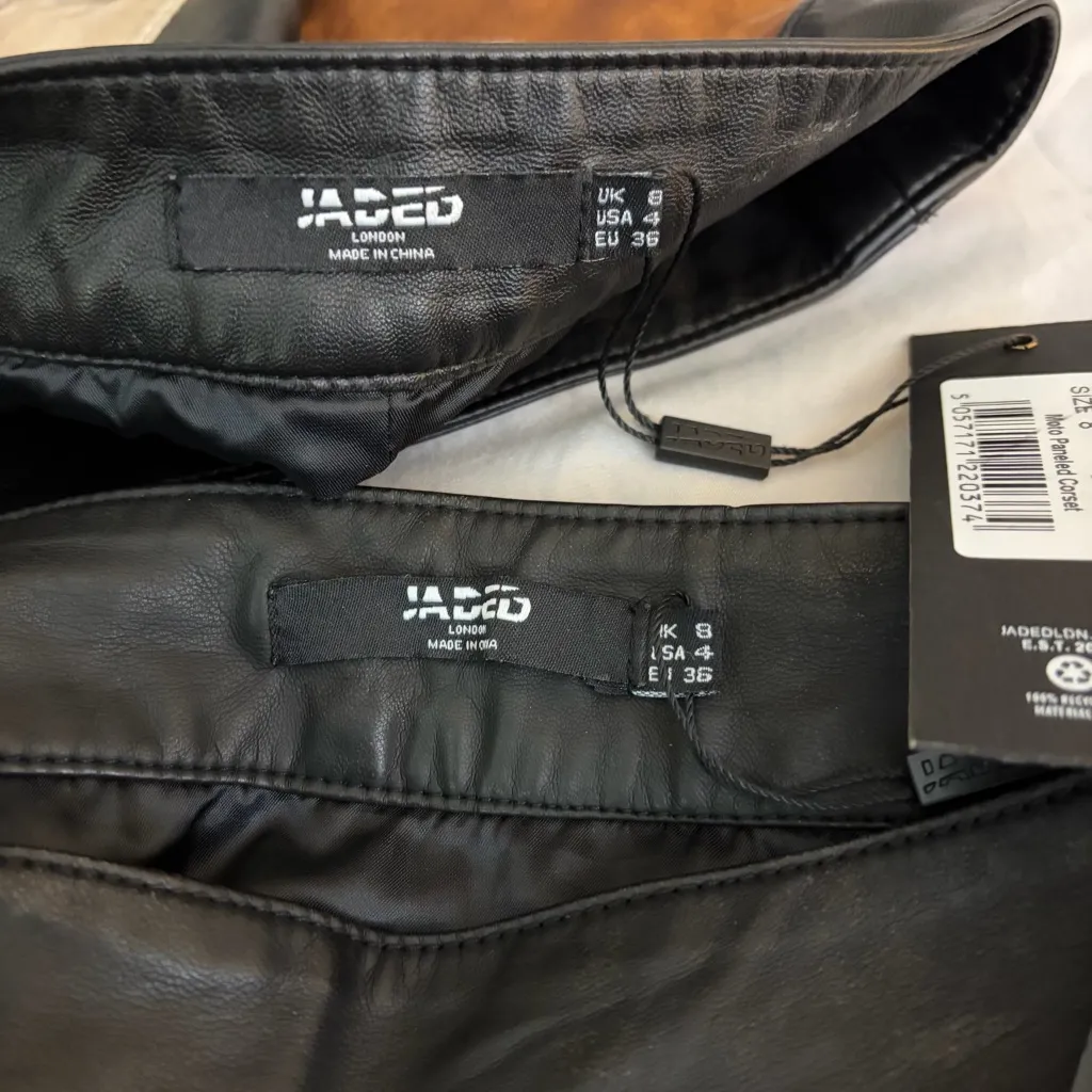 Jaded London Daytona Vegan Faux Leather Set, Mini Skirt and Corset Top, US 4 - Image 8