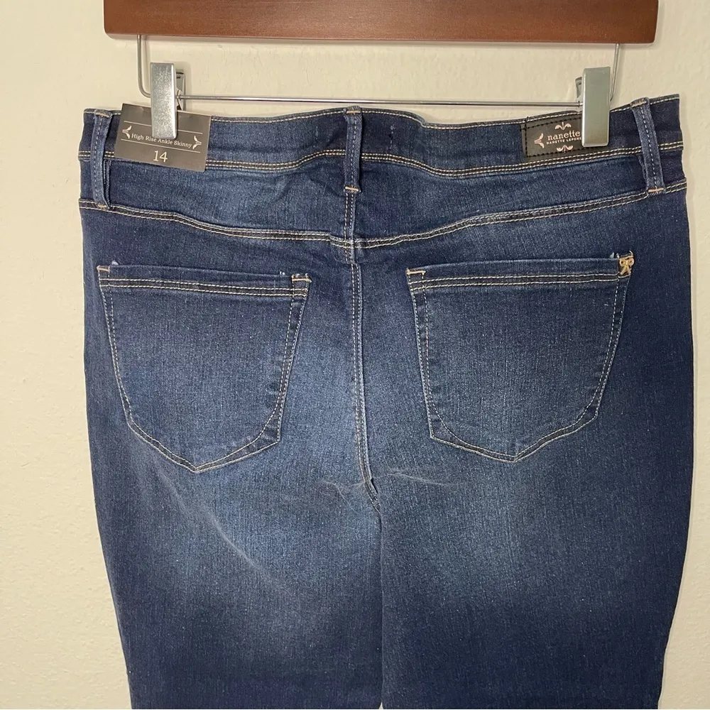 NANETTE LEPORE Plus Belle High Rise Ankle Skinny Jeans plus size 14 NWT - Image 9