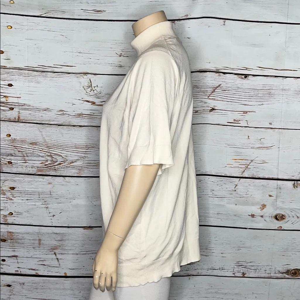 Torrid Size 4 Cream Everyday Soft Short Sleeve Pullover Turtleneck Sweater Top - Image 3