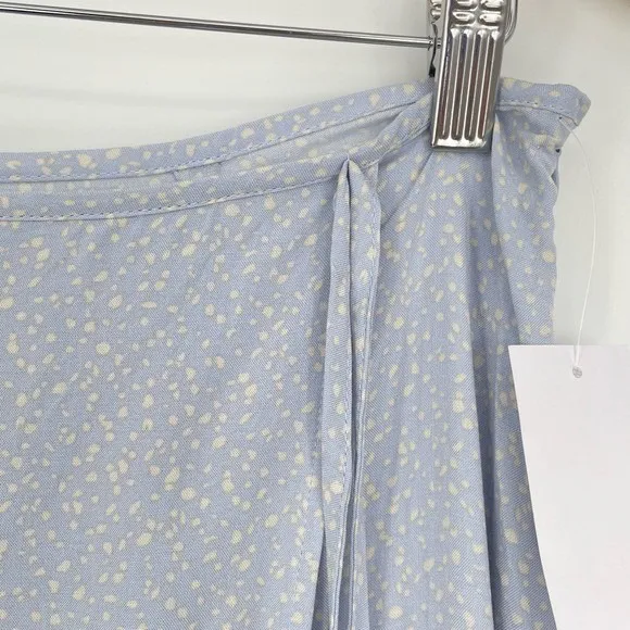 Originality‎ Womens Blue Fairy Core Ruffle Size Zip Faux Wrap Rayon Skirt XL - Image 9