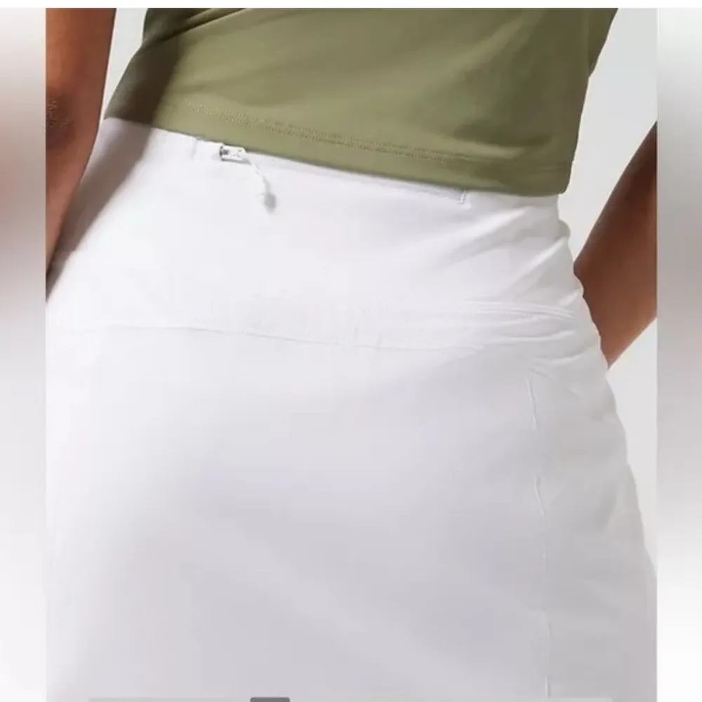 Athleta Run With It Skort Skirt Built in Shorts 14” White Tennis Running NWOT - Image 4