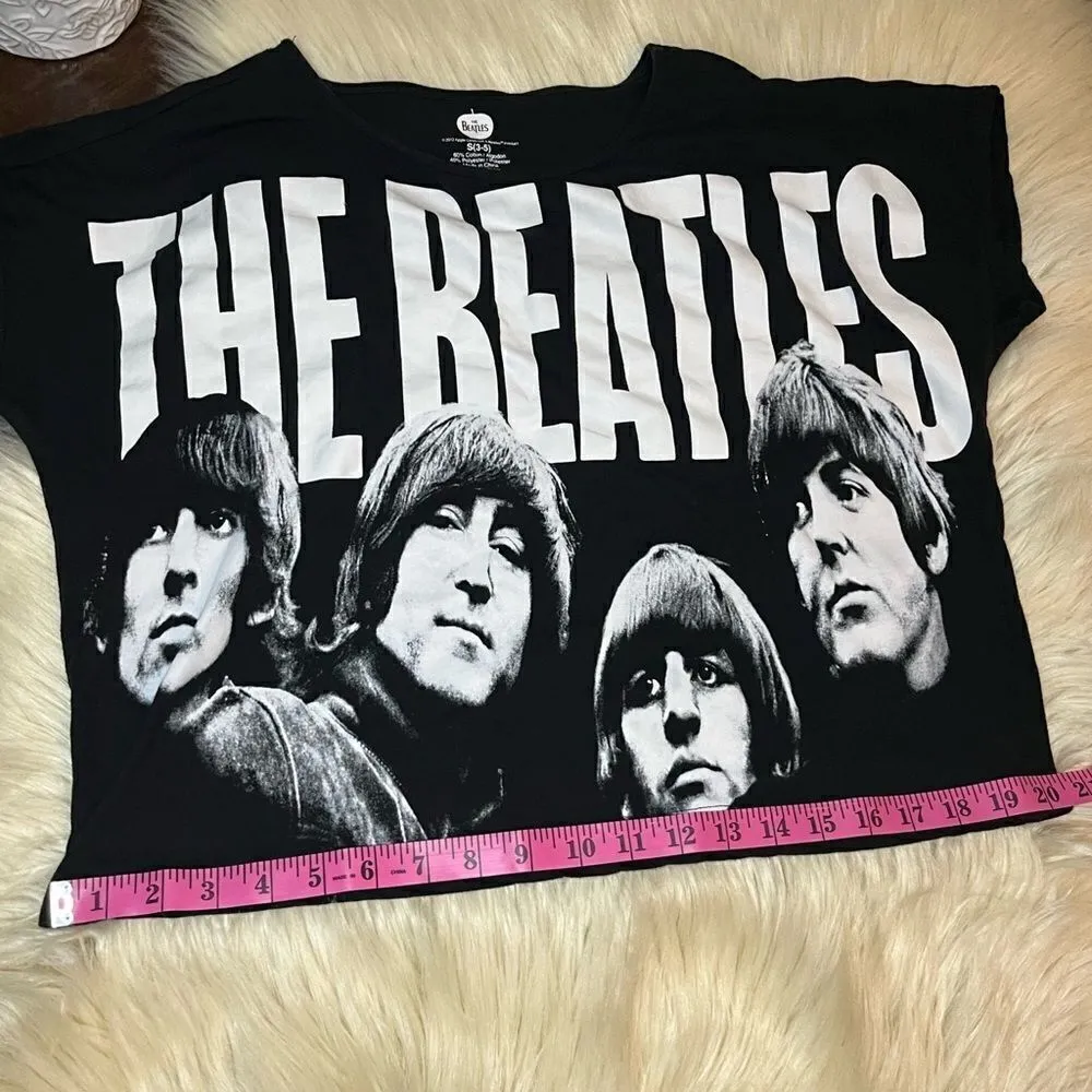 The Beatles black/white crop top sz small Black - Image 4