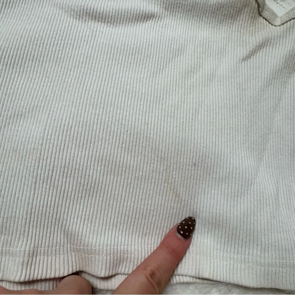 FLAWED brandy mellville white ribbed scoop neck tank top - Image 2