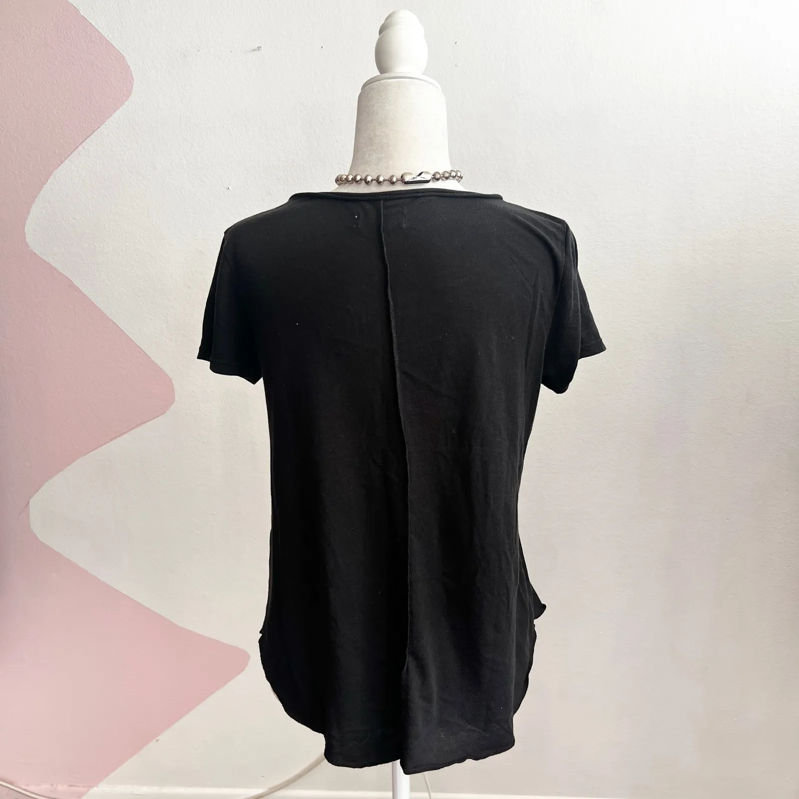 Y2K Hollister Black Graphic T Shirt Top 2000s‎ Indie Sleaze Preppy Grunge Small - Image 2