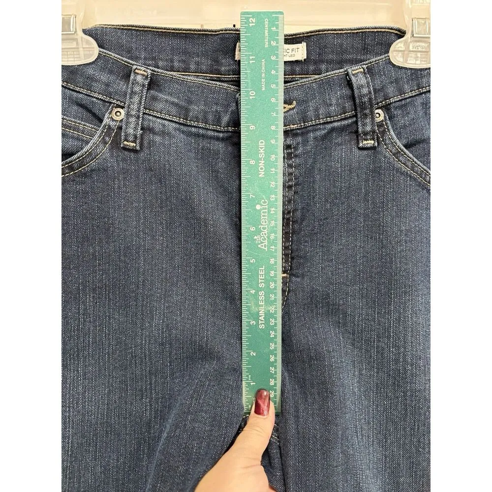 Riders By Lee Denim Dark Wash Jeans Mid Rise Size 16P‎ Straight Leg Classic Logo - Image 2