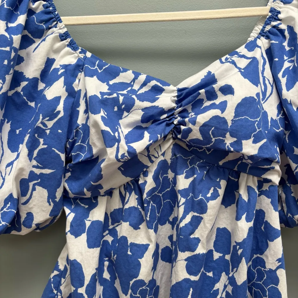 Tuckernuck Hyacinth House Blue Floral Fiori Blouse XS - Image 4