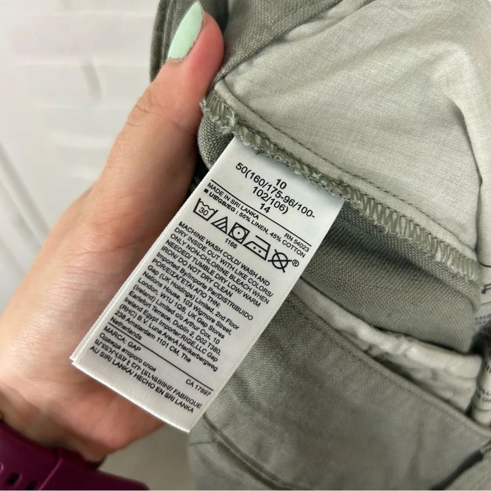 Gap High Rise Wide Leg Linen Blend Pleated Trouser Pants Size 10 - Image 4