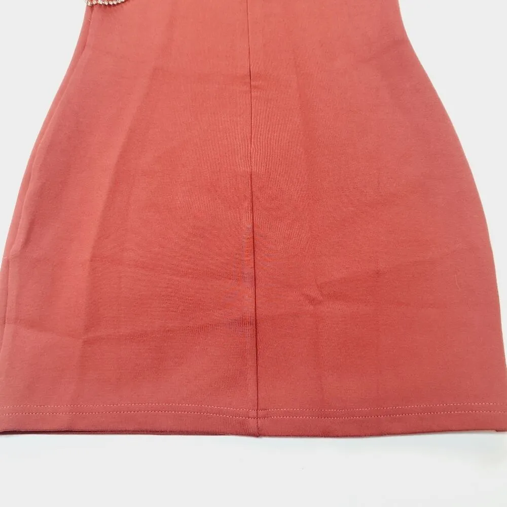 Superdown Jaxie Diamond Mini Dress in Rust XS - Image 11