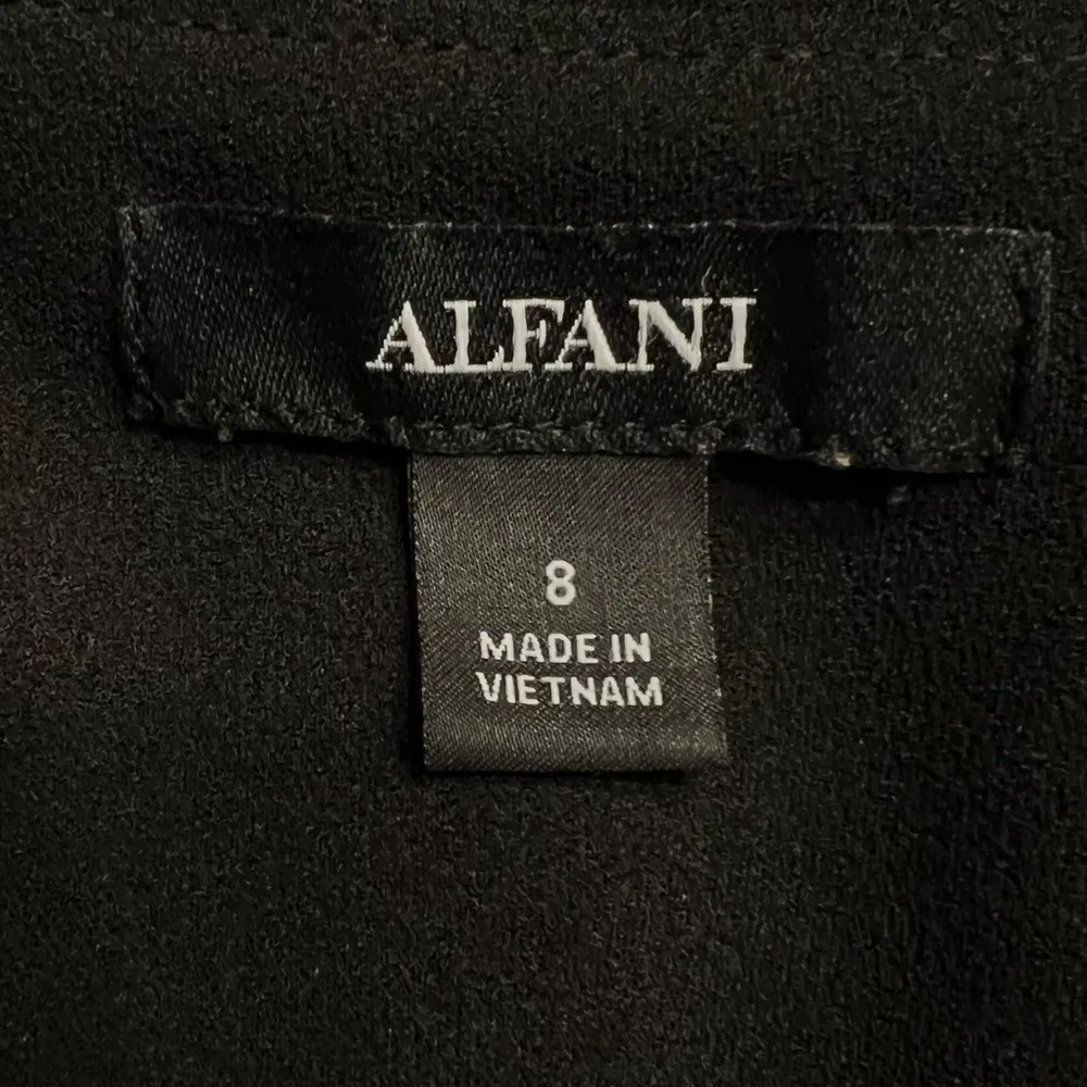 Alfani Women’s Blue & Black Large Check Patterned Dress with Short Sleeves. Sz 8 - Image 3