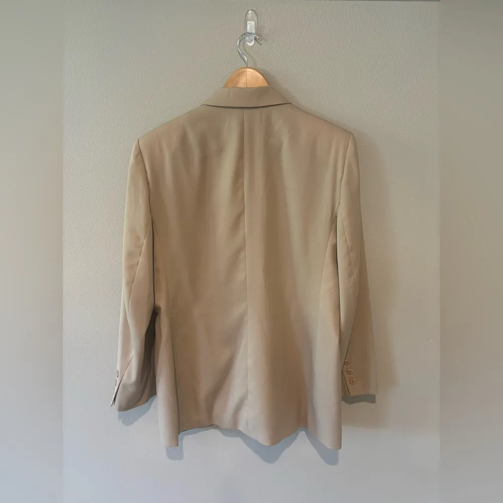 VINTAGE 90s Jacqueline Ferrar Oversized Neutral Tan Women’s Blazer‎ Misses Sz 16 - Image 9