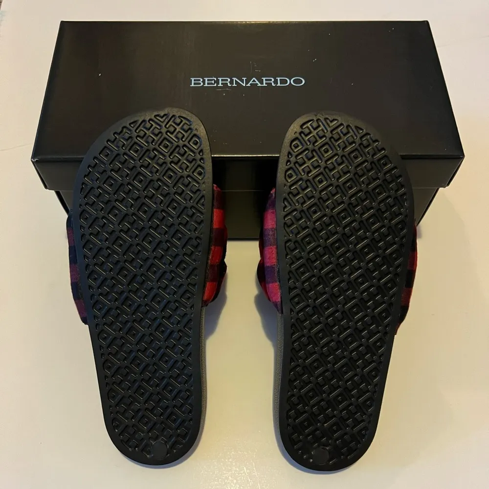 ANTHROPOLOGIE BERNARDO Rylee Braided Puffy Plaid Band Slides Comfort, Size 7 - Image 13