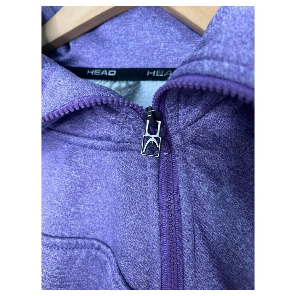Head Sweatshirt Womens S Tennis Gear High Funnel Zip Neck Fleece Pullover Purple - Image 5