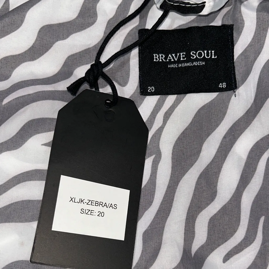 Brave Soul Black and White Zebra Print Utility Jacket. (1103) - Image 6