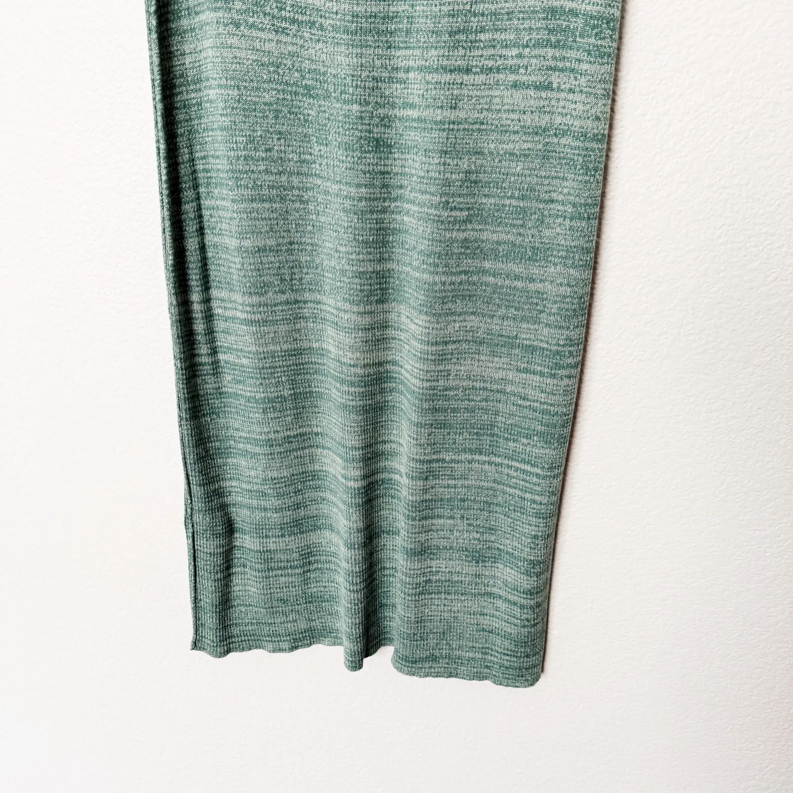[Free People] Green Golden Hour Knit Side Slit Sweater Skirt Midi Size Large L - Image 7