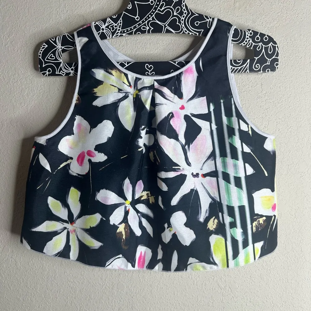 Clover Canyon Women's Garden Plaid Crop Tank size Extra Small - Image 2