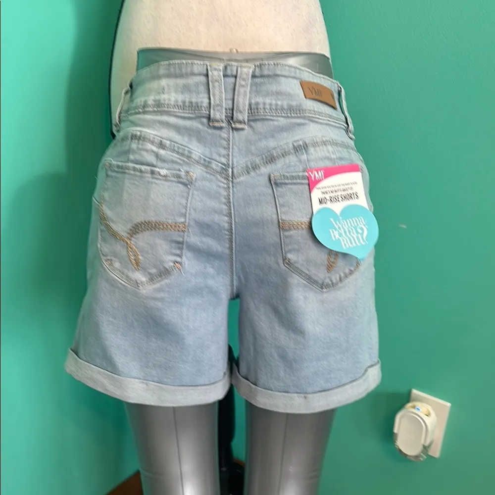 YMI Women's Light Blue Denim Shorts - Image 6