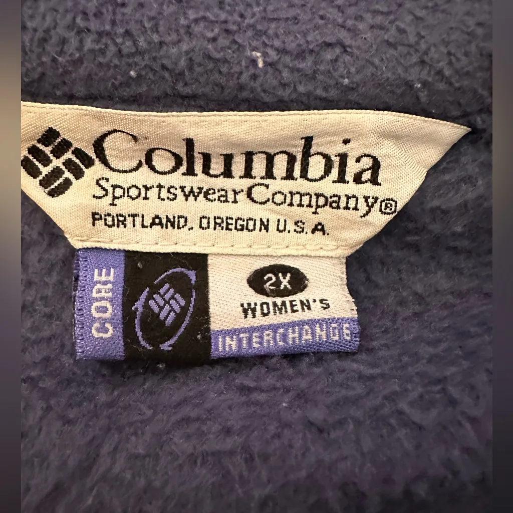 Columbia Fleece Women’s FullZip Jacket Blue Soft Shell Outer Interchange￼2X - Image 3