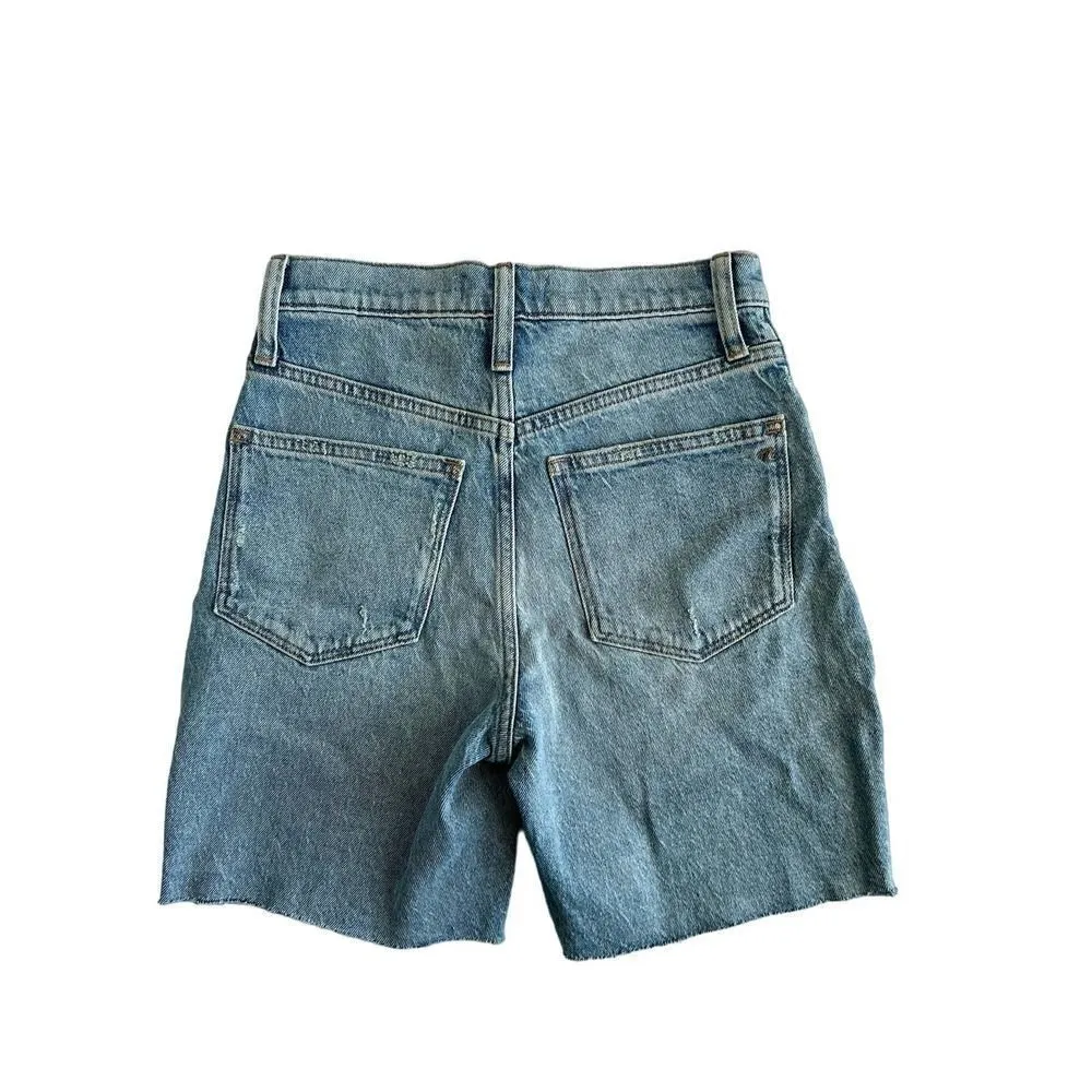 MADEWELL NWT High-Rise Mid-Length Denim Shorts size 23 - Image 11