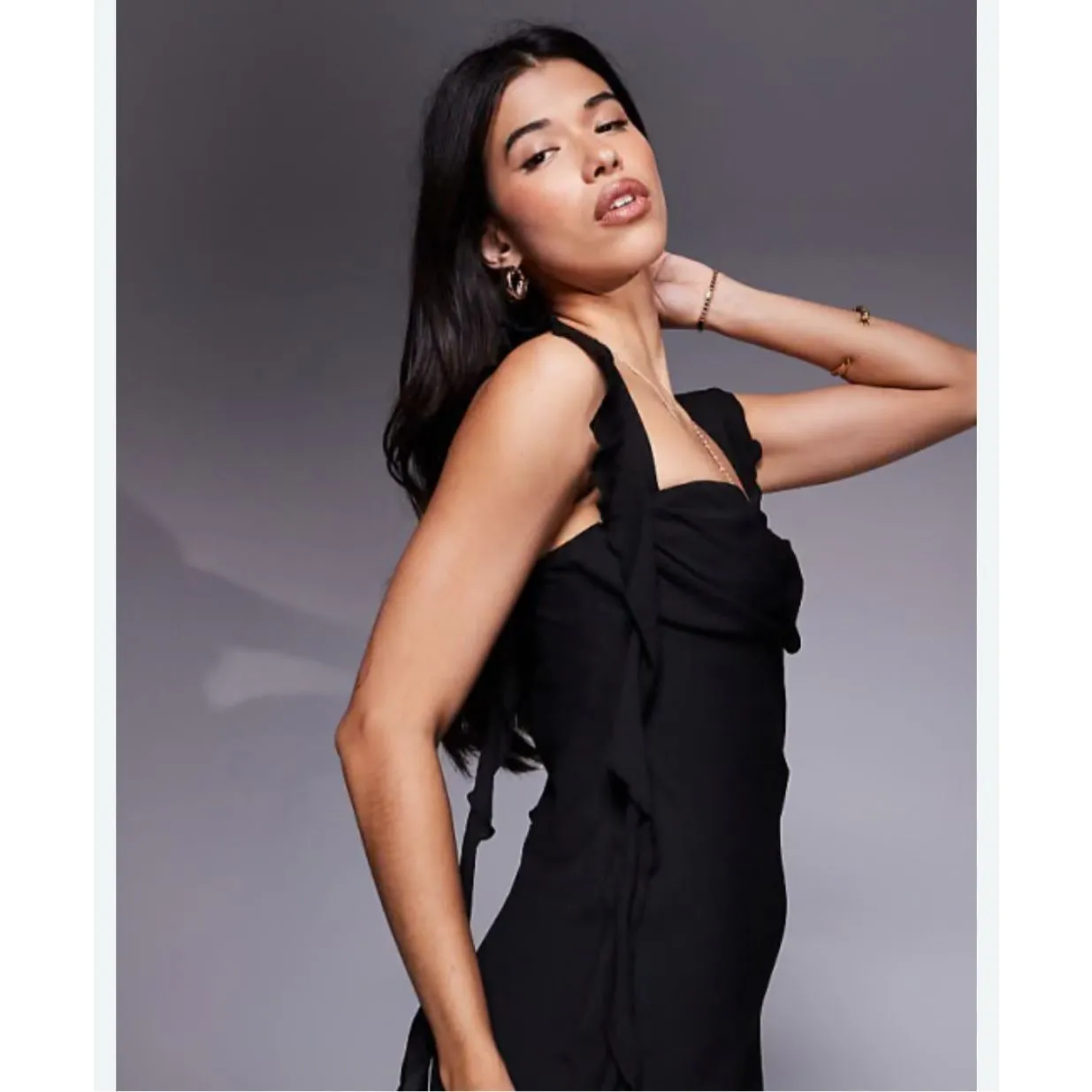 Princess Polly Lanai Maxi Dress Black Sz 8 Ruffle Prom Homecoming Whimsygoth - Image 2