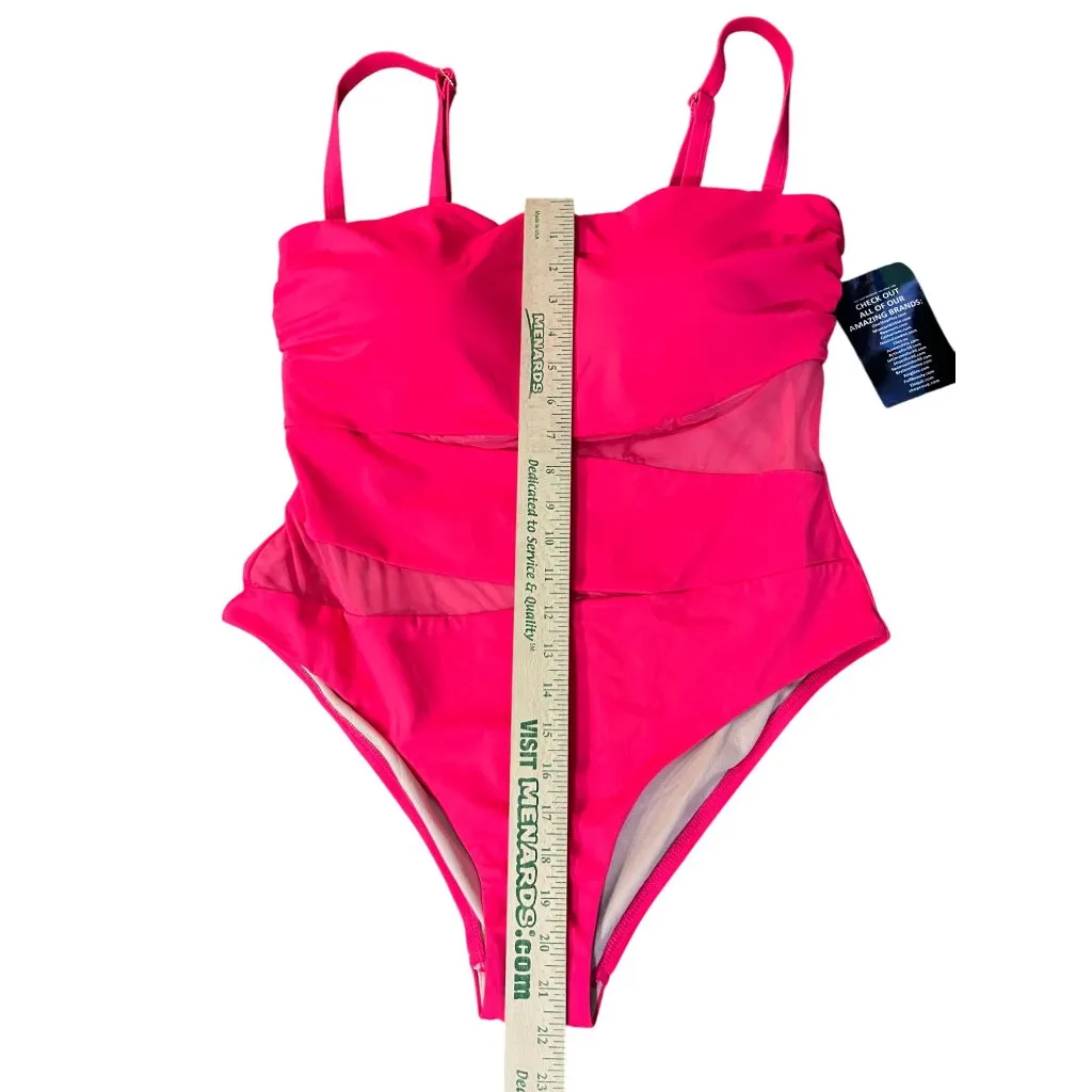 Swimsuits for All One Piece Womens 18 NEW No Tags Bright Pink 66 - Image 9