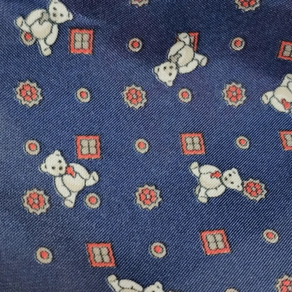 Vintage Navy Teddy Bear Large Square Scarf - Image 3