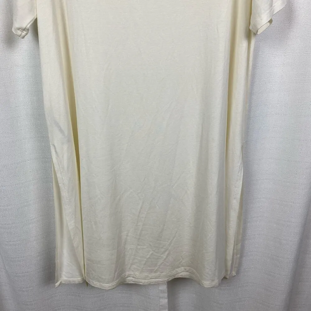 Eileen Fisher Cream Tencel Short Sleeve T-Shirt Dress Sz.L - Image 11