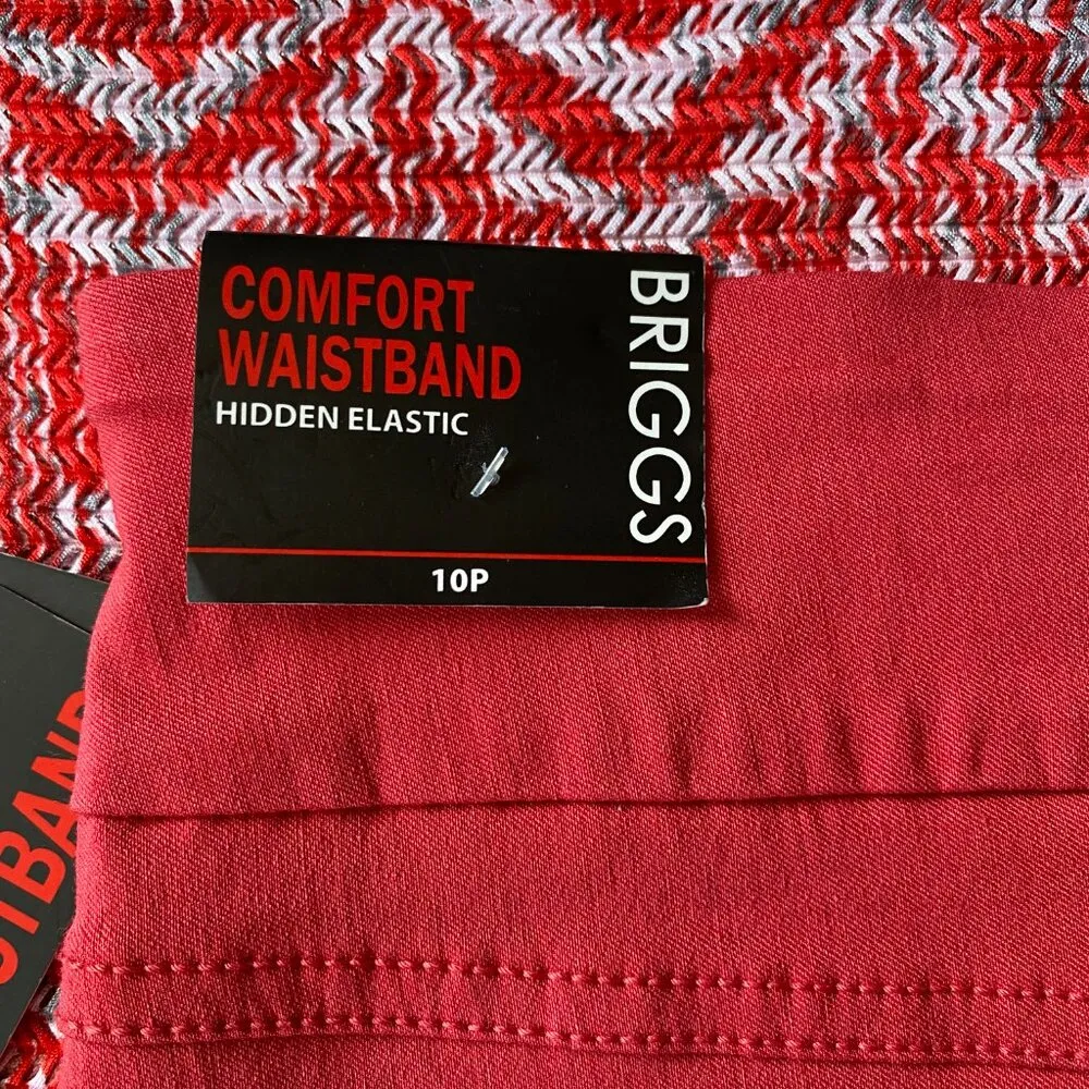 Briggs 10P crimson stretchy skort comfort waistband hidden elastic NWT - Image 8