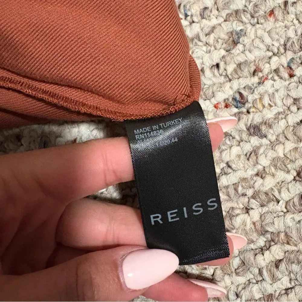 Reiss Alma Cut-Out Halter Jumpsuit in Rust- Size 2 - Image 15