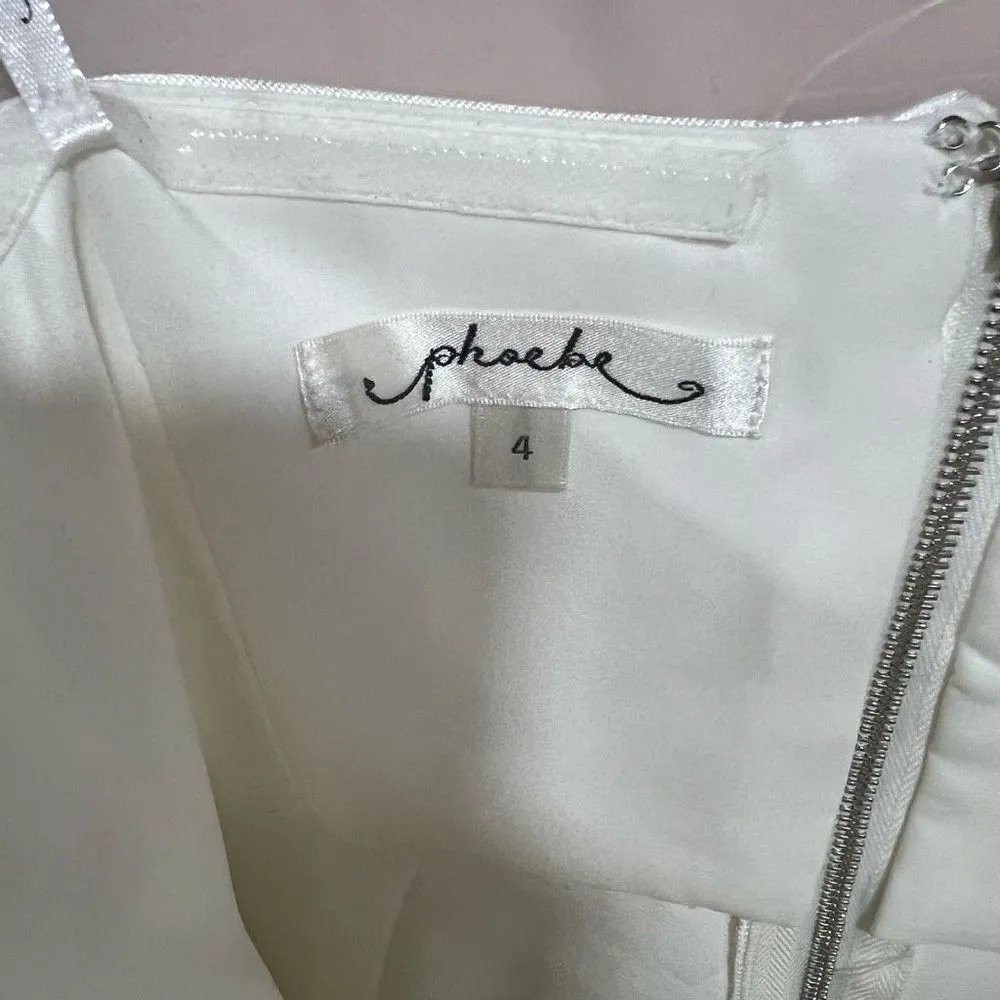 Phoebe White Sz 4 strapless polyester Cocktail Dress White - Image 6