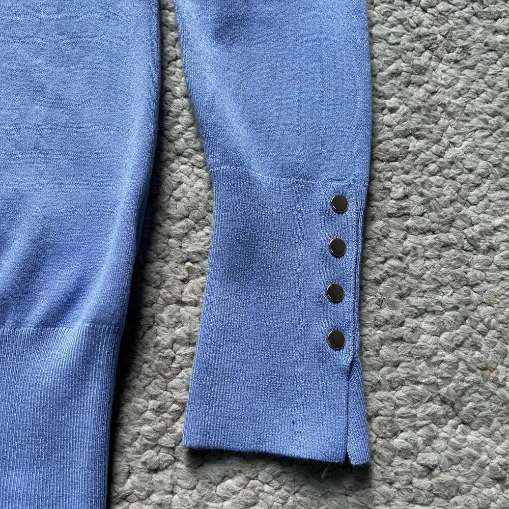 Zara lavender lightweight sweater embellishments on wrists women size Large - Image 5