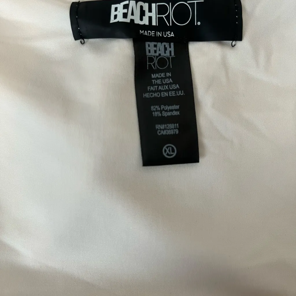 Beach Riot Red and White Floral High‎ Waist Ribbed Swim Bottoms Size XL NWOT - Image 3