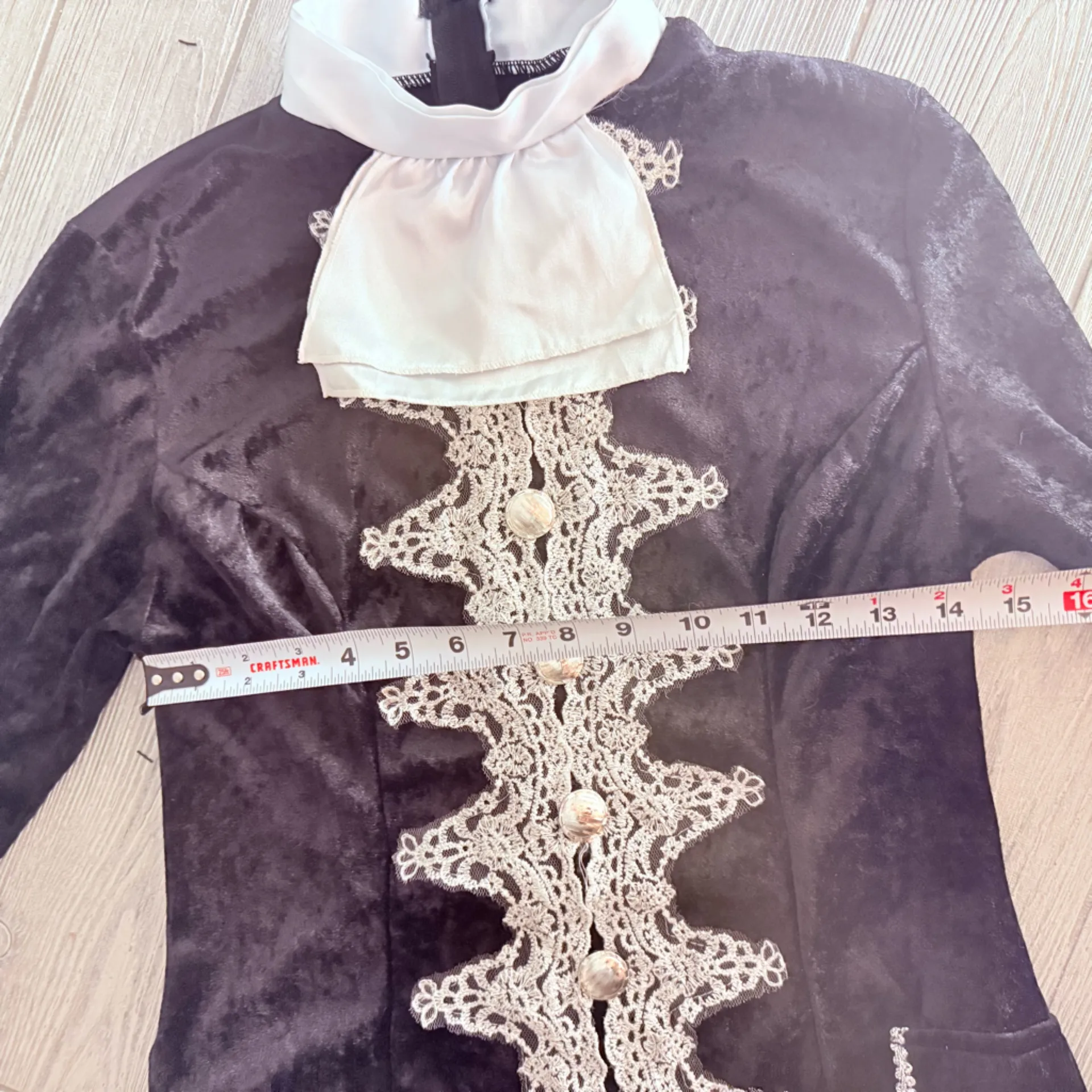 Renaissance / pirate midi dress costume elaborate English style dress velvet med Silver - Image 5