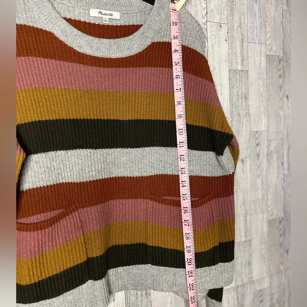 Madewell Womens Patch Pocket Pullover Sweater Multicolor Walton Stripe Size S - Image 6