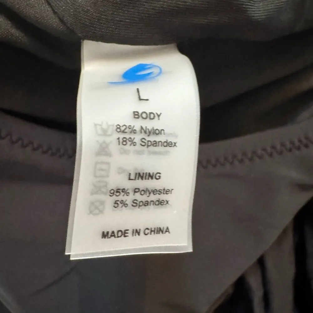 GirlsUpto Womens Two Piece Swimsuit High Waisted Rash Guard Long Sleeve L NWOT Black Size L - Image 10